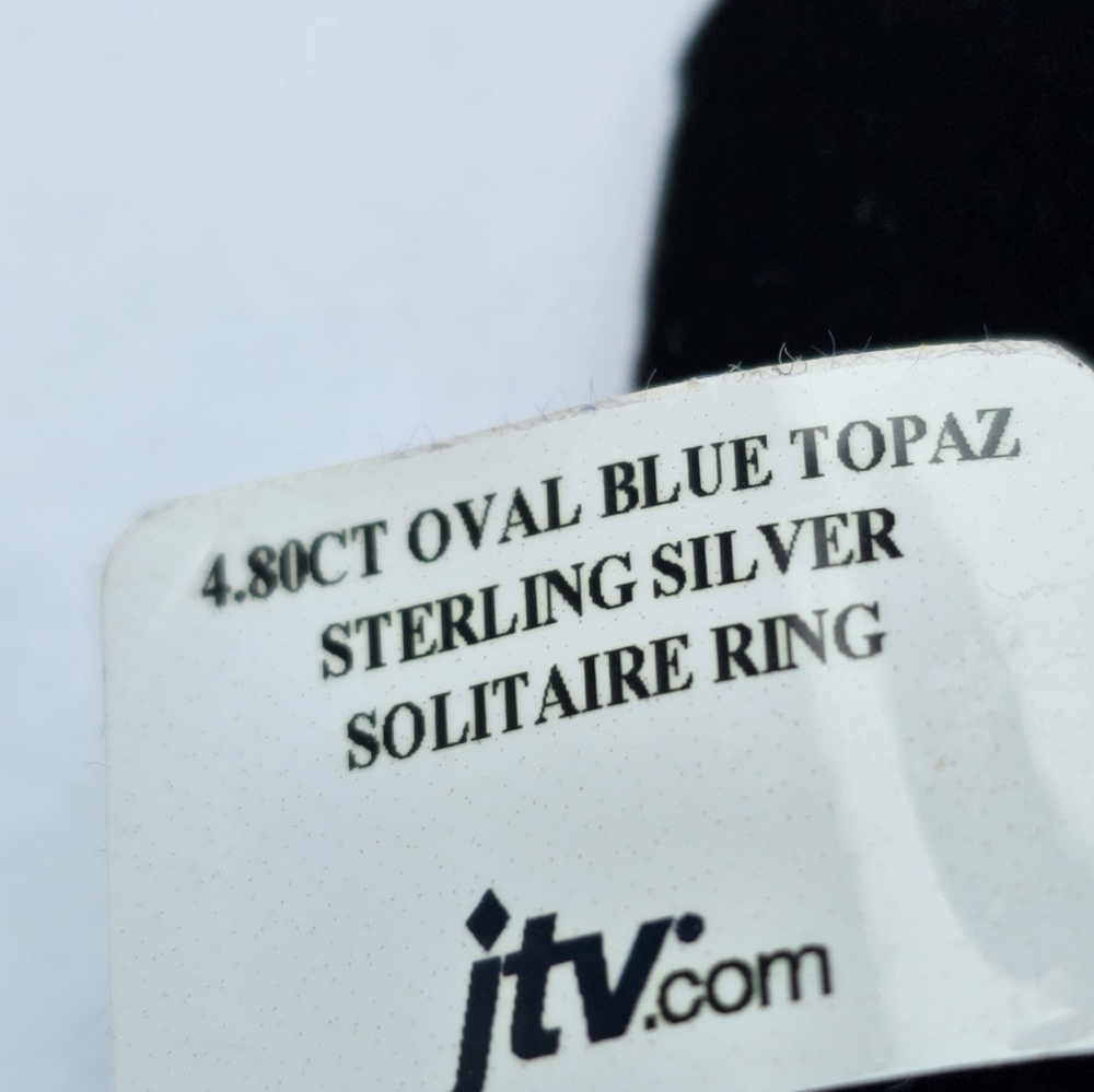 Natural Sky Blue Topaz 4.80 Carat Sterling Silver Ring Size 10 New! - Picture 6 of 7